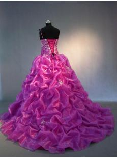 2013 Luxurious Fuchsia Quinceanera Gown Dresses with Large Train IMG_3749