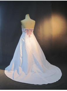 Plus Size Bridal Gown White and Red Embroidery IMG_3256