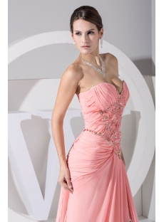 Brilliant Coral Formal Celebrity Dresses with Train WD1