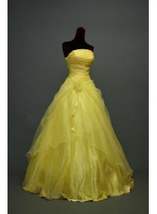 Discount Floor Length Yellow Quinceanera Dresses img_7021