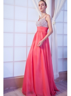 Low Back Plus Size Coral Formal Evening Dress IMG_9951