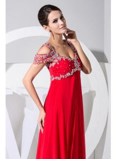 Luxury Long Red Off Shoulder Plus Size Prom Dress WD1-031