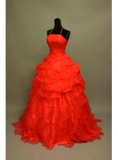 Red Organza Elegant Ball Gown Wedding Dress img_6960