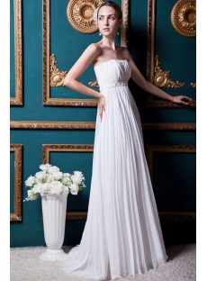 Strapless Ivory Empire Elegant Beach Wedding Dress IMG_1638