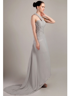 Asymmetrical High-low Hem Gray 2013 Prom Dress with Train IMG_3436
