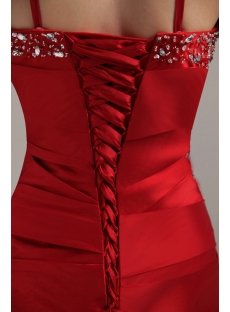 Beach Spaghetti Straps Bridesmaid Dresses Red Long IMG_3070