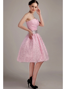 Pink Short Sweet Quinceanera Dress with Floral IMG_3168