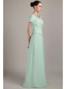 Sage Modest Long Mother Of Bride Dress with Short Sleeves IMG_2185
