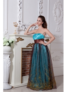 Turquoise and Brown Plus Size Ball Gown Dress IMG_1826