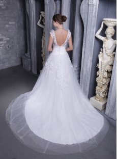 Floral Bridal Gown with Open Back for Spring 1122