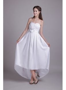 Simple High-low Hem Beach Empire Bridal Gown for Large Size IMG_0655