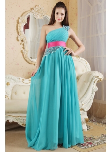 Teal and Hot Pink Pretty Prom Dress with Train IMG_5382