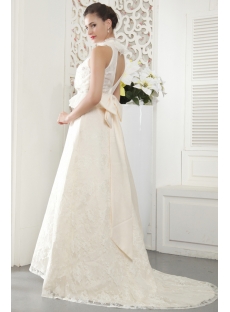 Unique High Neckline Modest Count Wedding Dresses with Keyhole IMG_5445