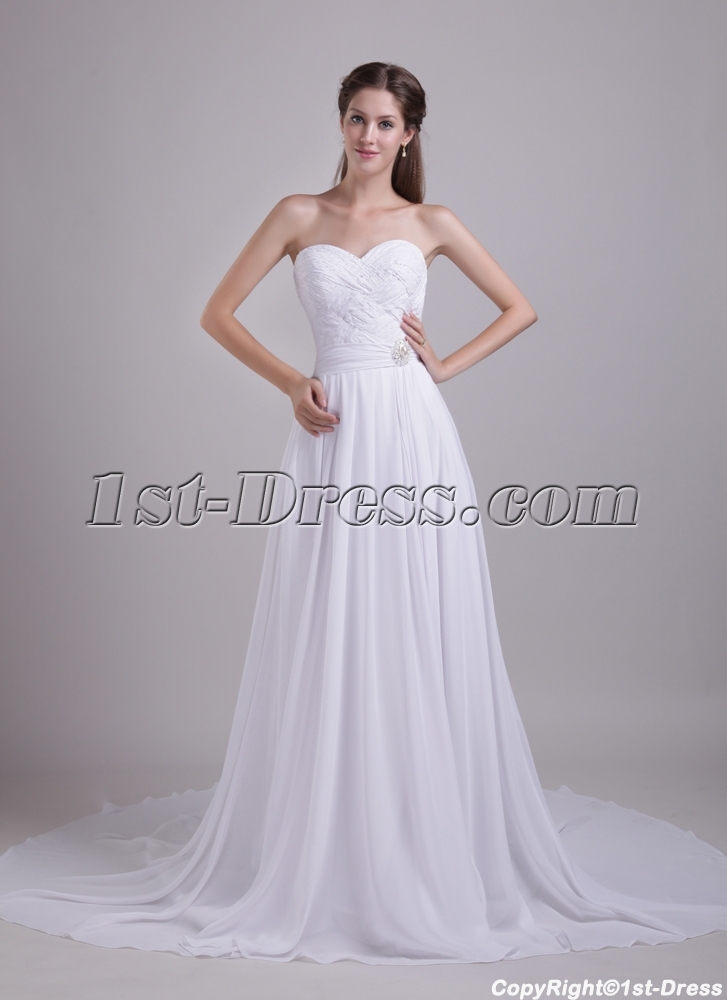 ... Empire Bridal Gowns White Wedding Dresses for Pregnant Brides 0848