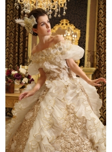A-Line Sweetheart Chapel Train Satin Organza Wedding Dress With Embroidery Lace Beadwork