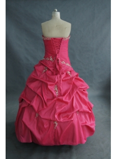 Ball Gown Floor-Length Taffeta Quinceanera Dress With Embroidered Beading 01674