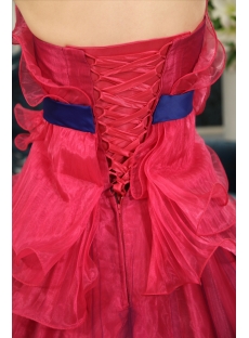 Ball-Gown Strapless Floor-Length Taffeta Organza Quinceanera Dress With Ruffle H-119