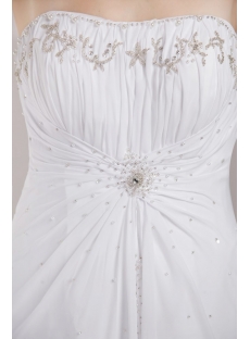 Floor Length Strapless Beaded Beach Bridal Gown
