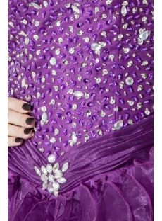 Grape Strapless High Low Cocktail Dress with Train