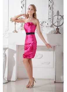 Hot Pink Column Short Homecoming Dress