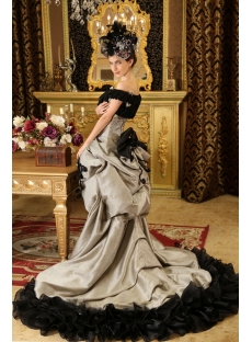One-Shoulder Floor-Length Satin Prom Dress With Ruffle Beading