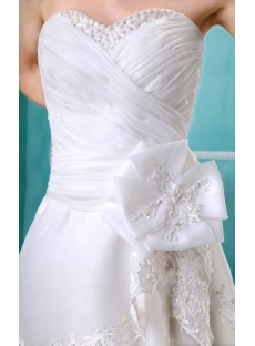 Sheath/Column Sweetheart Court Train Organza Wedding Dress With Ruffle Beadwork H-127