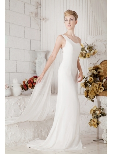 Sheath One Shoulder Mature Bridal Gown