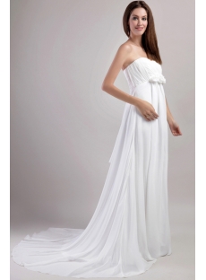 Simple Chiffon Pregnant Wedding Dress with Empire 1958