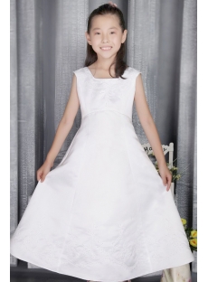 Square Satin Formal Flower Girl Dress 2741