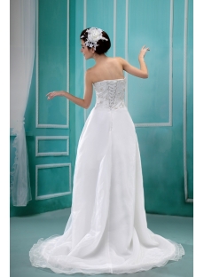Strapless Asymmetrical Satin Organza Wedding Dress With Ruffle Lace Beadwork Sequins
