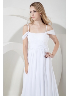 White Off Shoulder Beach Wedding Dress for Plus Size
