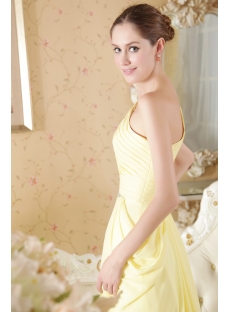Yellow Column Formal Evening Dress with One Shoulder
