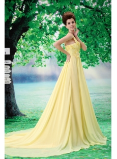 Beautiful A-Line One Shoulder Chiffon Elastic Silk-like Satin Evening Dress