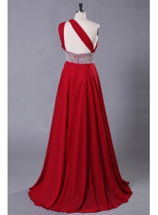 Red Petite Chiffon Long Evening Dress 2013