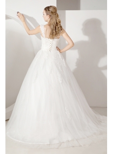Straps Lace Ball Gown Wedding Dress