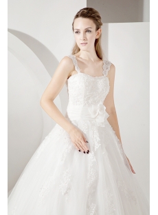 Straps Lace Ball Gown Wedding Dress