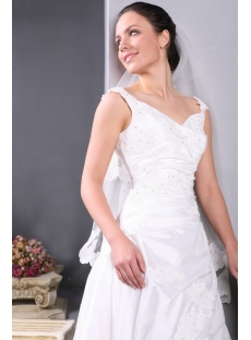 Taffeta Long Vintage Wedding Dress for Plus Size