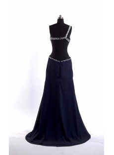 Navy Blue Plus Size Sexy Evening Dress with Open Back