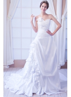 White Taffeta Affordable Bridal Gowns for Spring