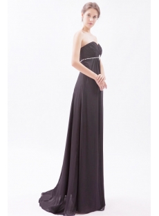 Black Long Chiffon Pregnant Prom Dresses with Sweetheart