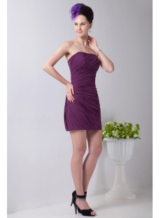 Charming Grape Mini Cocktail Dress with Sweetheart