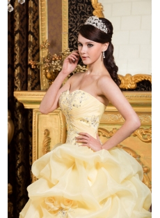 Corn Yellow 15 Quinceanera Dresses 2012