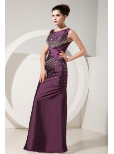 Grape Gorgeous Trumpet Beading Floor-Length Prom Dresses
