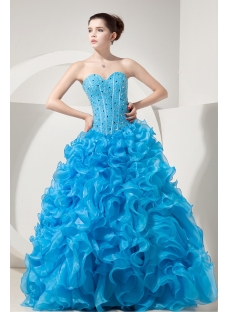Pretty Turquoise Basque Ball Gown Quinceanera Dress with Short Jacket