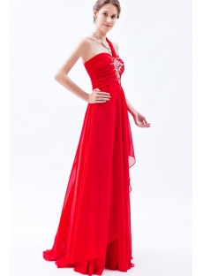 Red Chiffon Long Plus Size Prom Dresses 2014