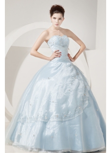 Sky Blue Embroidery Pretty 2012 Quinceanera Dresses