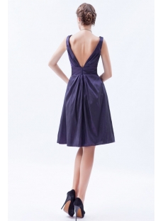 Taffeta Purple Short Homecoming Dress with V Back