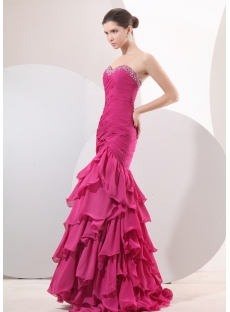 Pretty Pink Mermaid Evening Party Dress