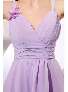 Romantic Lavender Short Summer Bridesmaid Gown