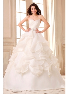 Spectacular Ruffled Ball Gown Wedding Dress with Train
